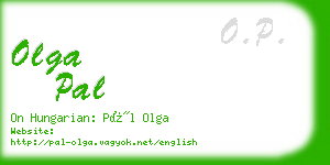 olga pal business card